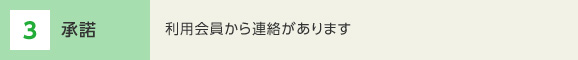 3 承諾 利用会員から連絡があります