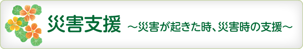 災害支援　～災害が起きた時、災害時の支援～